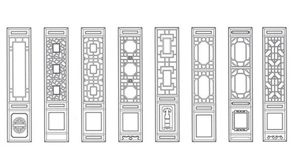 蓬江喜迎门中式花格CAD设计图样式大全